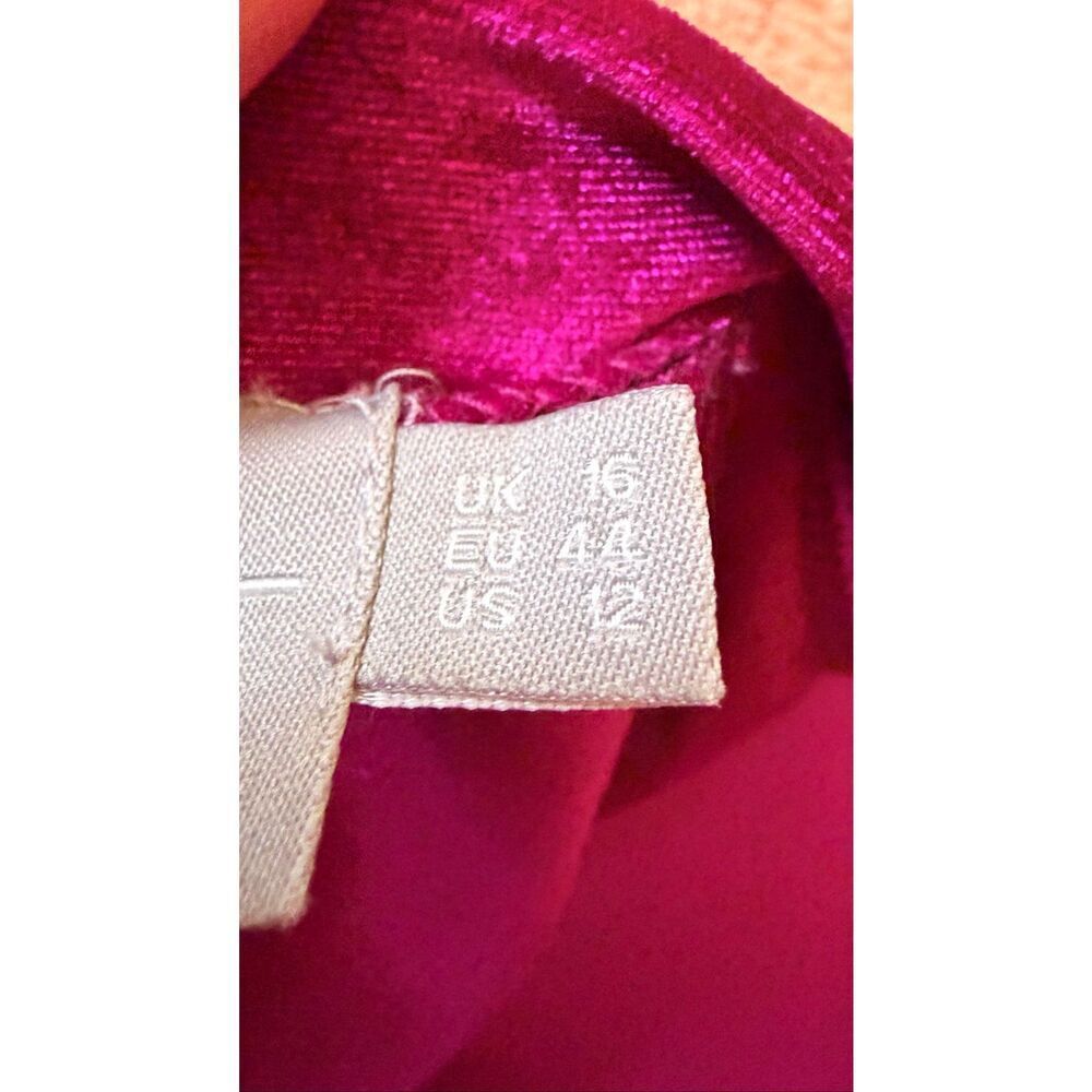 ASOS Velvet Lace Mini Dress Pink Black Long Sleeve Size 12 - Picture 8 of 11